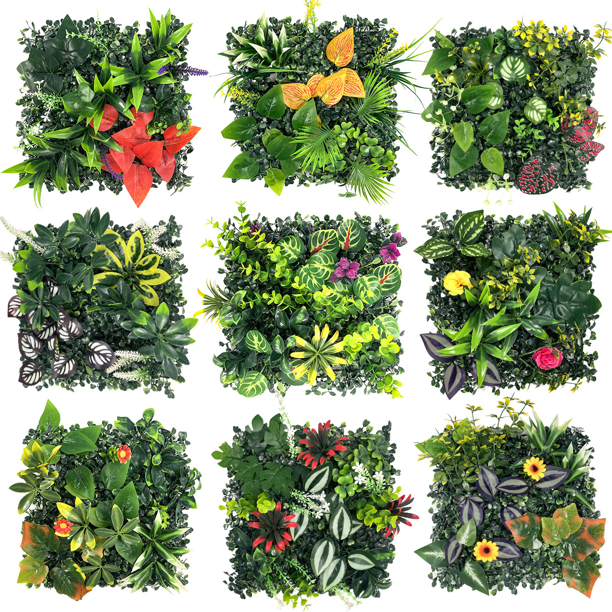 Flower Wall Panel - Artificial Plants Grass Wall Panel Boxwood