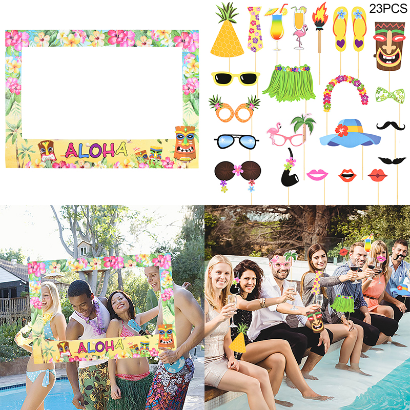 Photo Booth Frame - Hawaiian Party Aloha Photo Booth Props