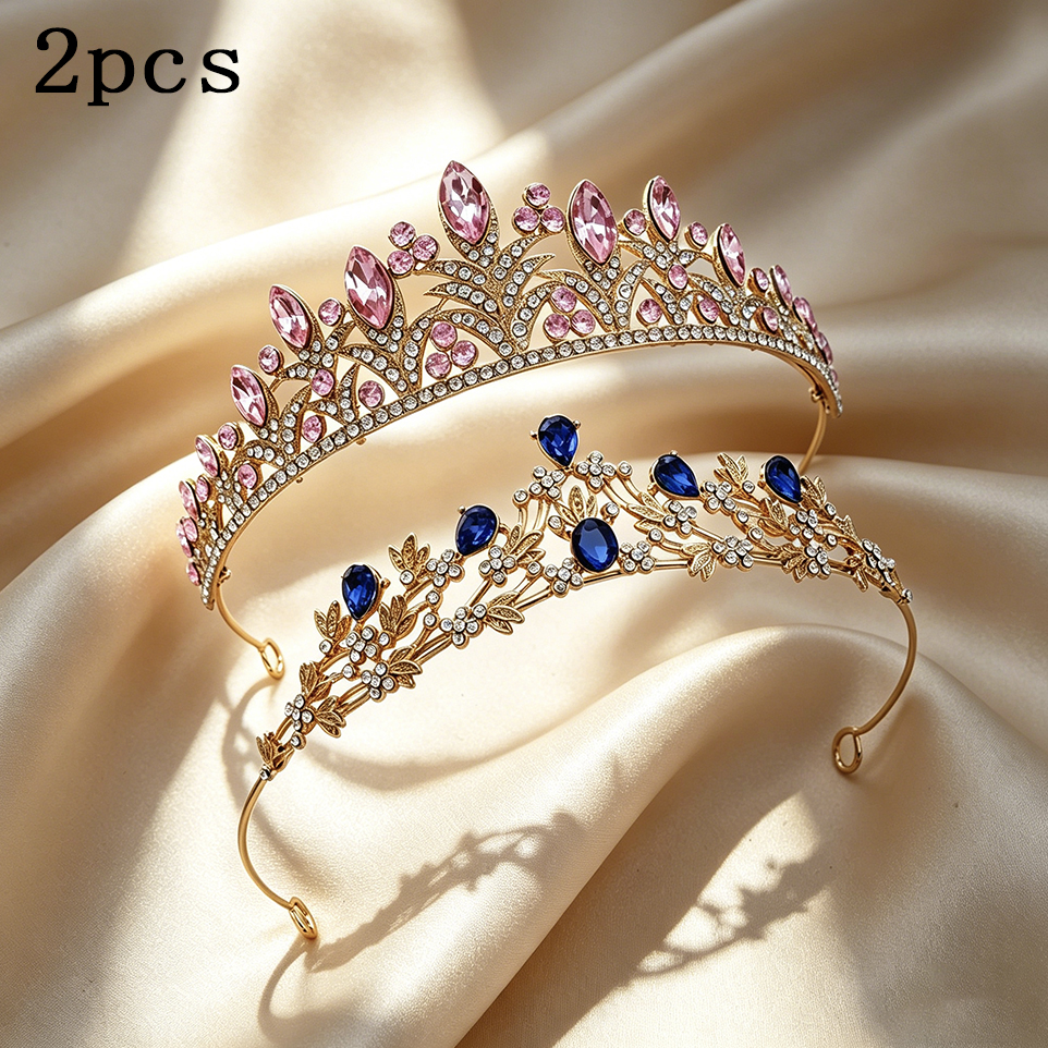 Event Supplies - 2 Pack Leaf Rhinestone Gold Plated