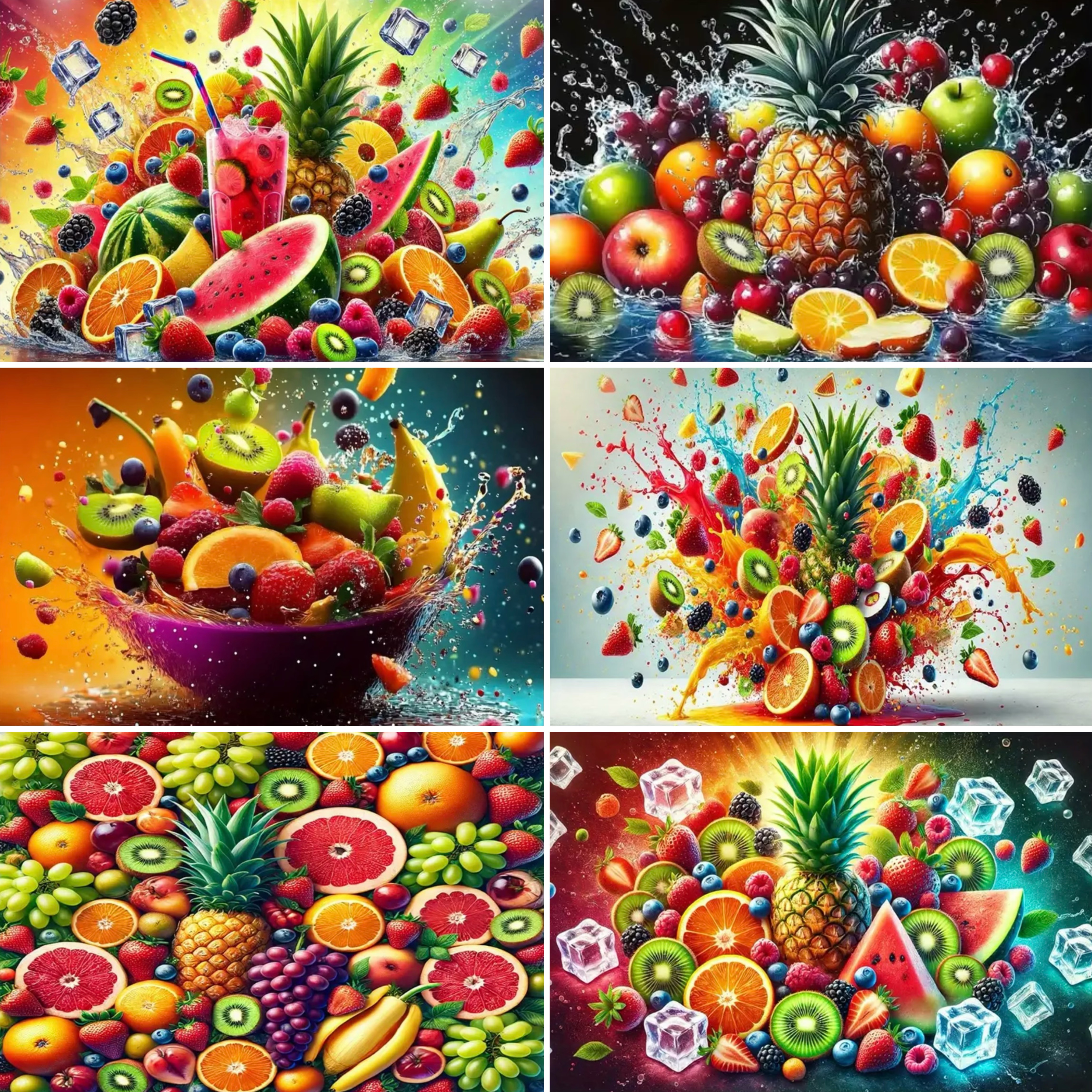 Party Event Supply Store - 3D Colorful Fruit Party Decoration Backdrop