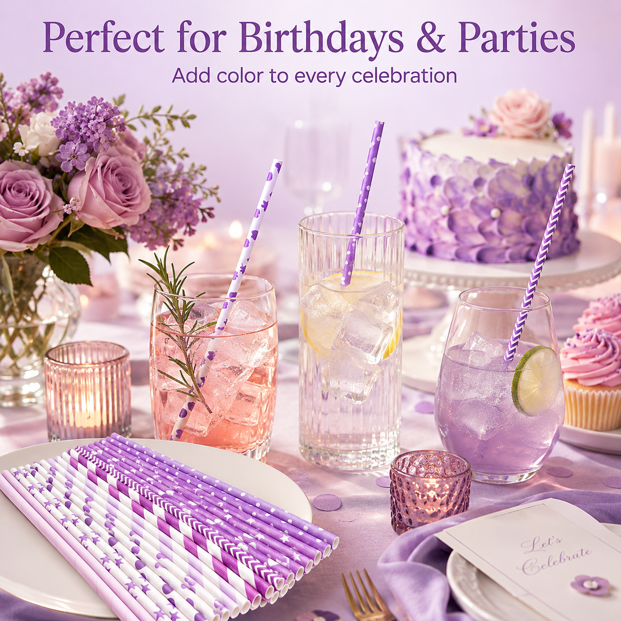 Paper Straw Color - 25pcs Colorful Patterned Paper Straws, Disposable