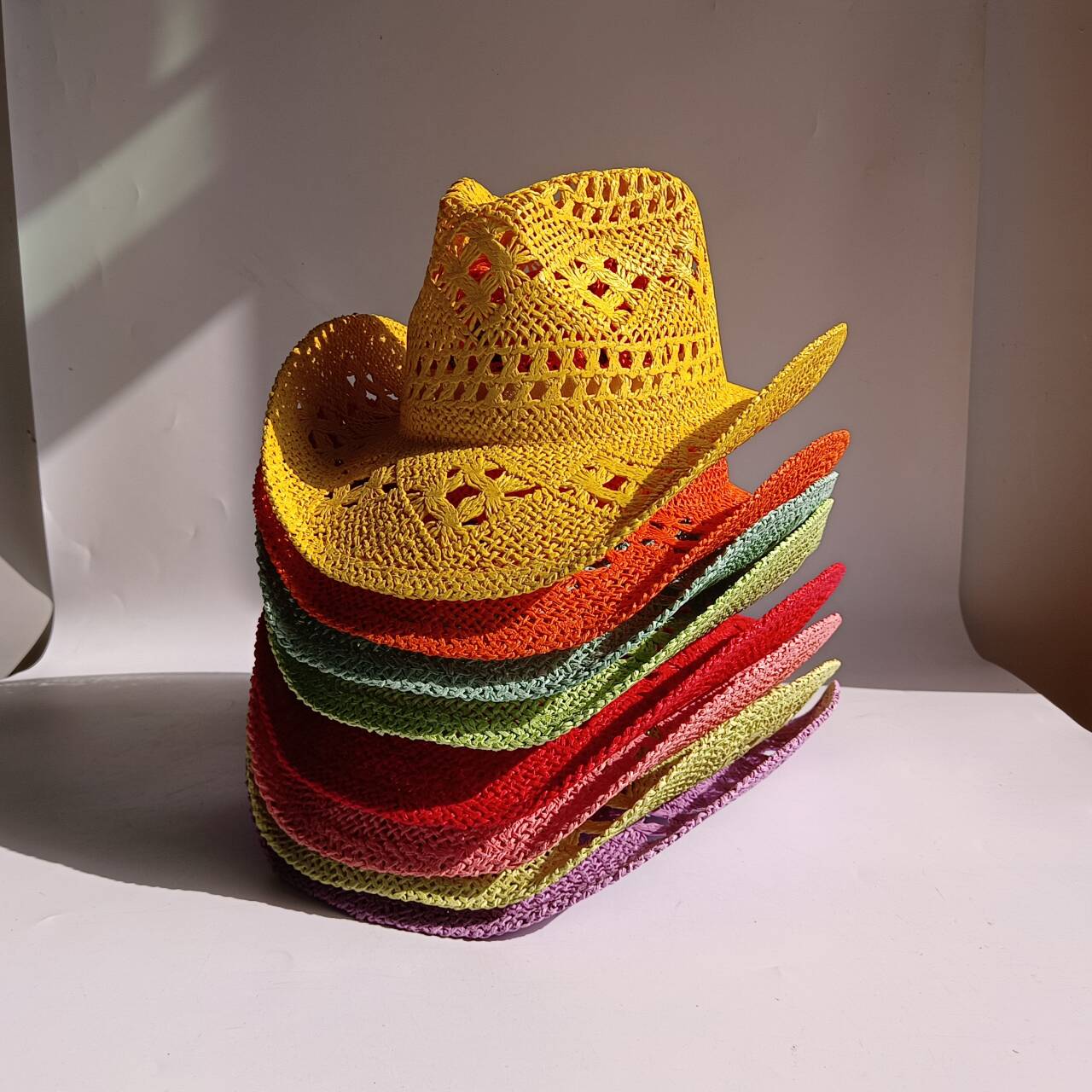 Paper Straw Color - Cowboy Straw Hat new color Hand-woven