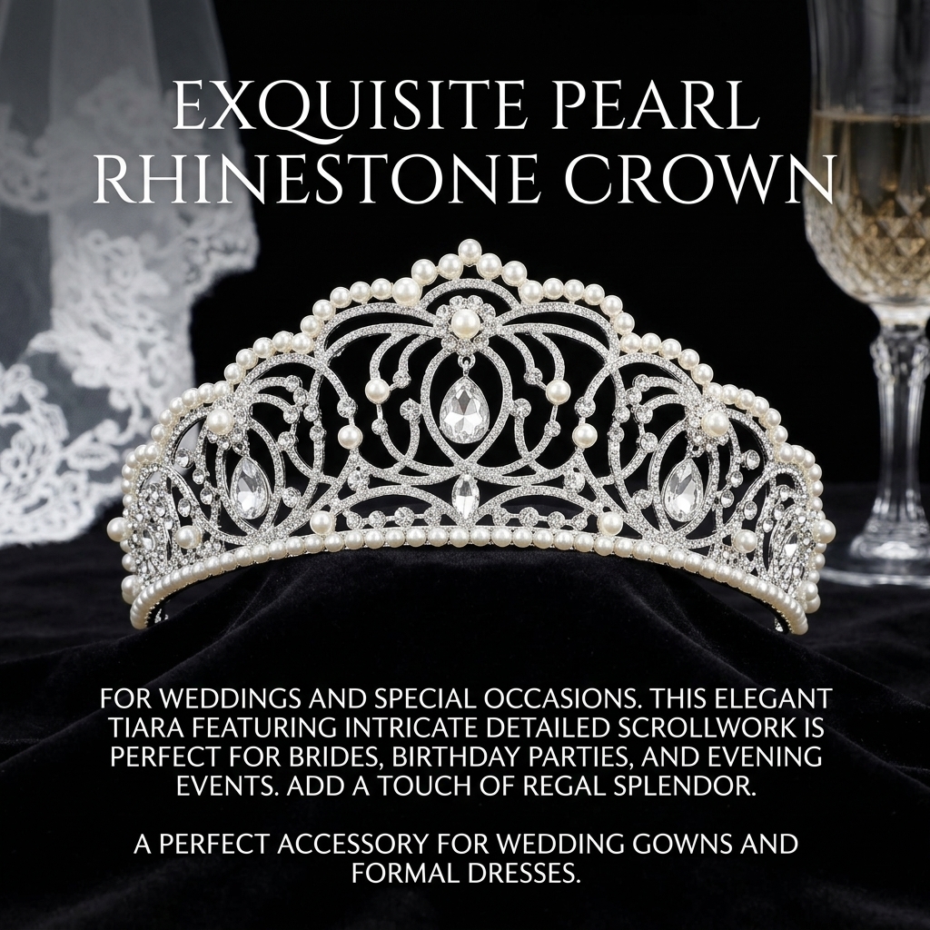 Event & Party Supply - Rhinestone Crown for Wedding Bride Elegant