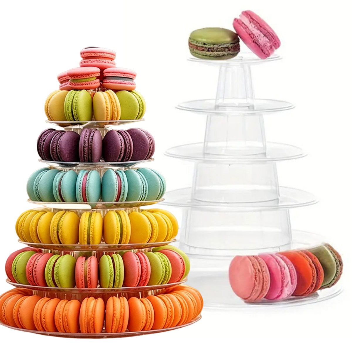 Cupcake Stand Tier - 1PC 6-Tier Round Plastic Clear Cake