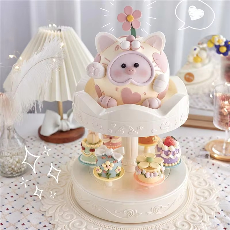 Cupcake Stand Tier - 2-tier Automatic Rotating Cake Stand Sushi