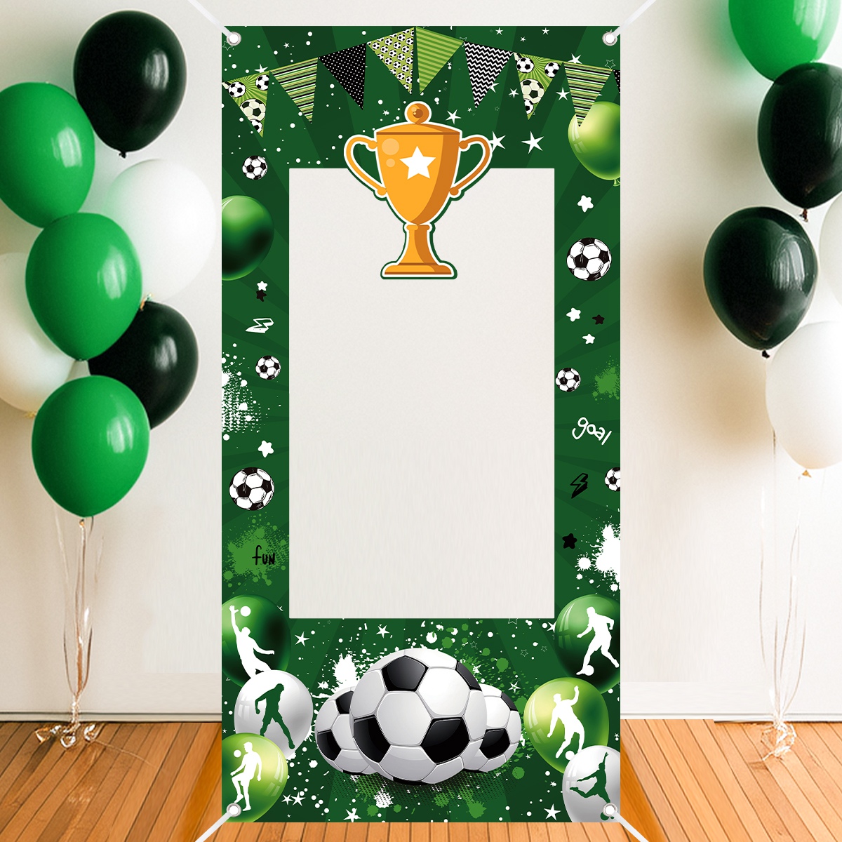 Photo Booth Frame - 1pc Green Soccer Decorative Photo Booth