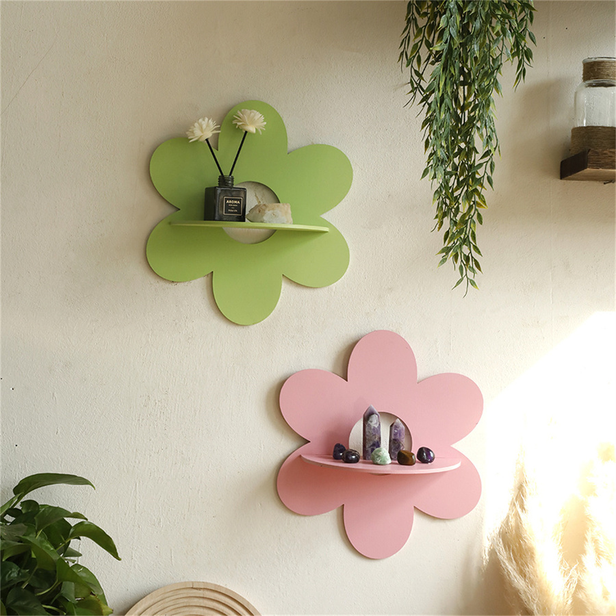 Flower Wall Panel - Flower Crystal Shelf Display Boho Floating