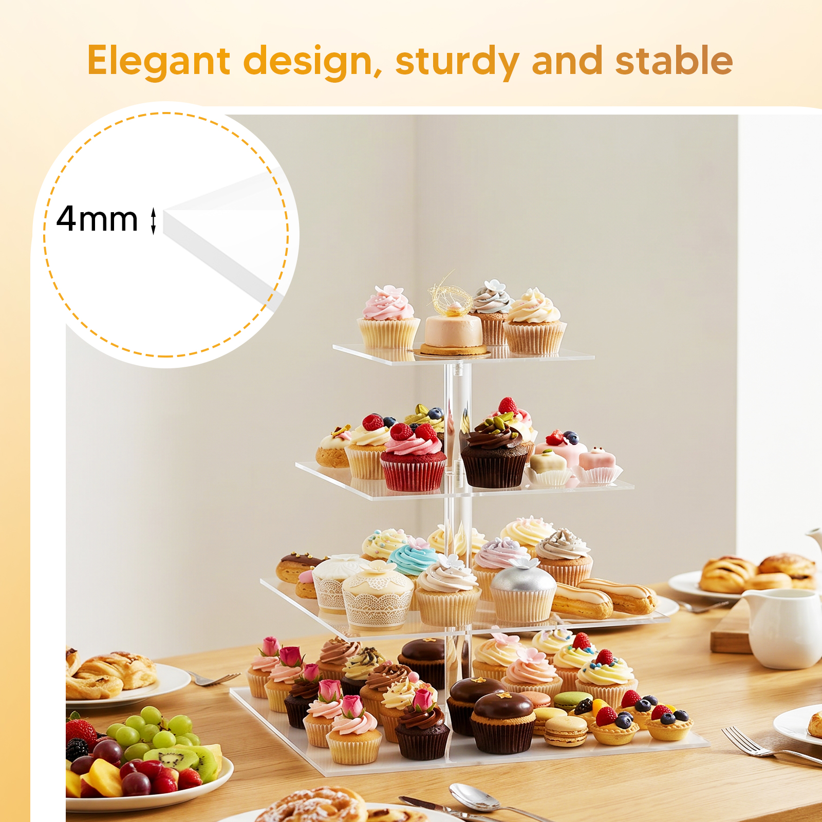 Cupcake Stand Tier - 4 Tier Clear Cupcake Stand Clear
