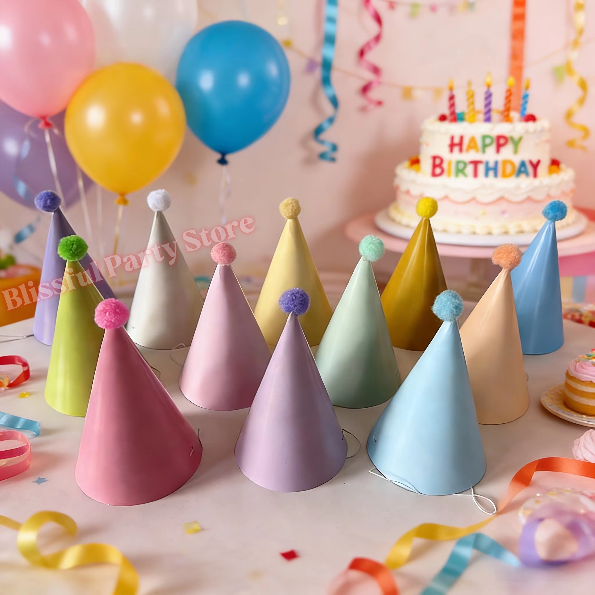 Colorful Birthday Party Hats M - огляд і ціна Party Hat Cone