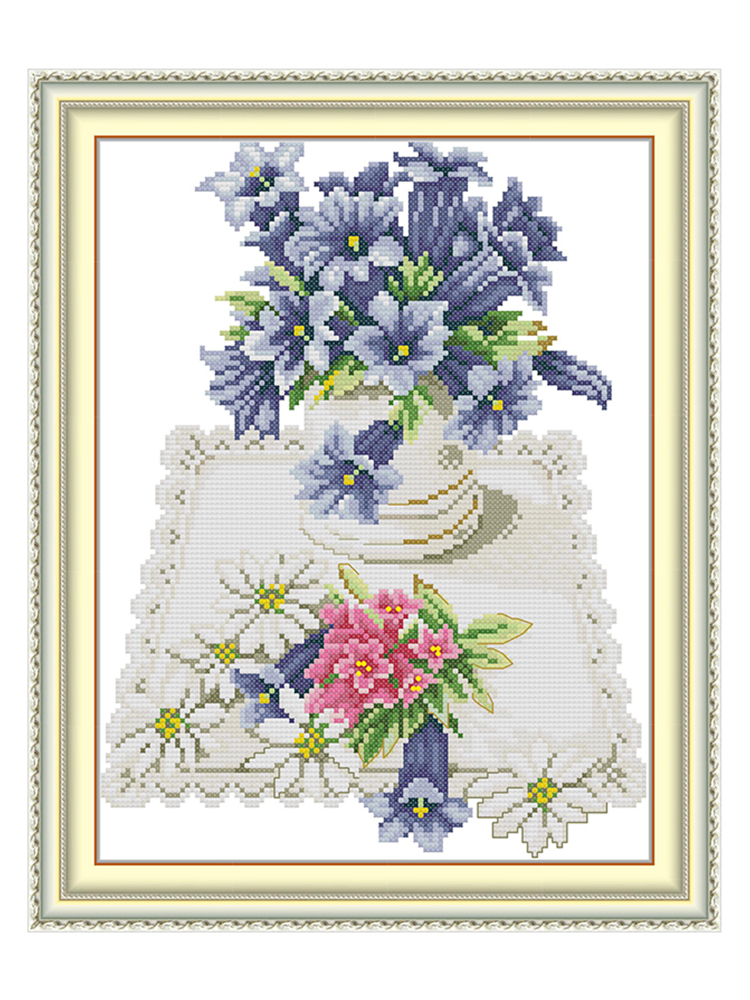 Blue Flowers On Lace Napkins P - огляд і ціна Napkin Folding Set