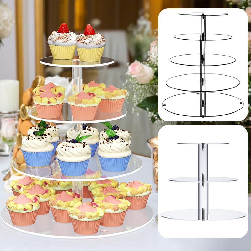 1 Pc 3/4/5 Tier Acrylic Round  - огляд і ціна Cupcake Stand Tier