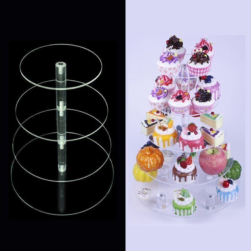 1 Pc 3/4/5 Tier Acrylic Round  - огляд і ціна Cupcake Stand Tier