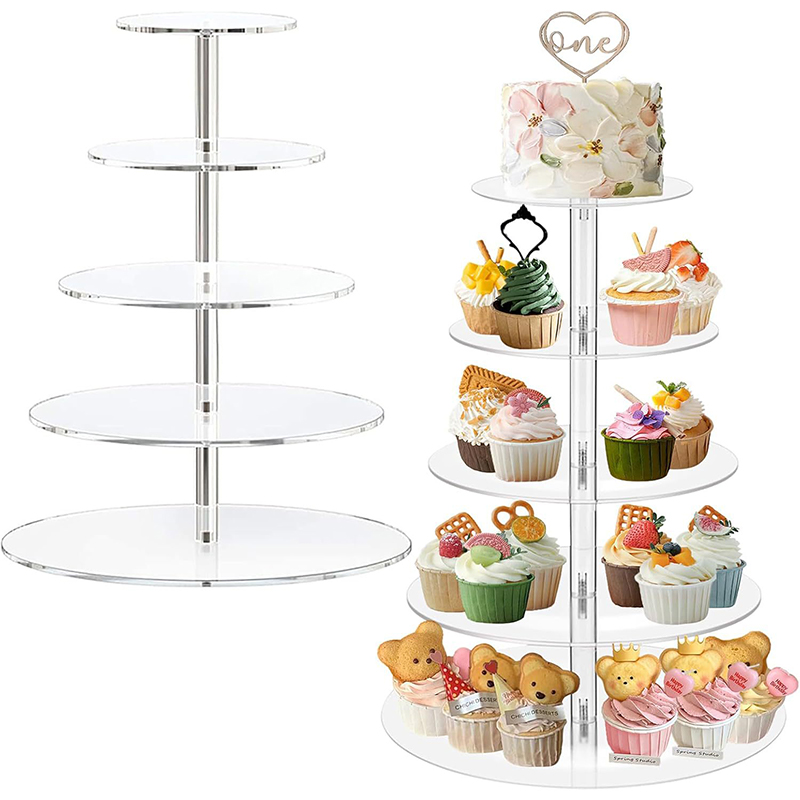 1 Pc 3/4/5 Tier Acrylic Round  - огляд і ціна Cupcake Stand Tier