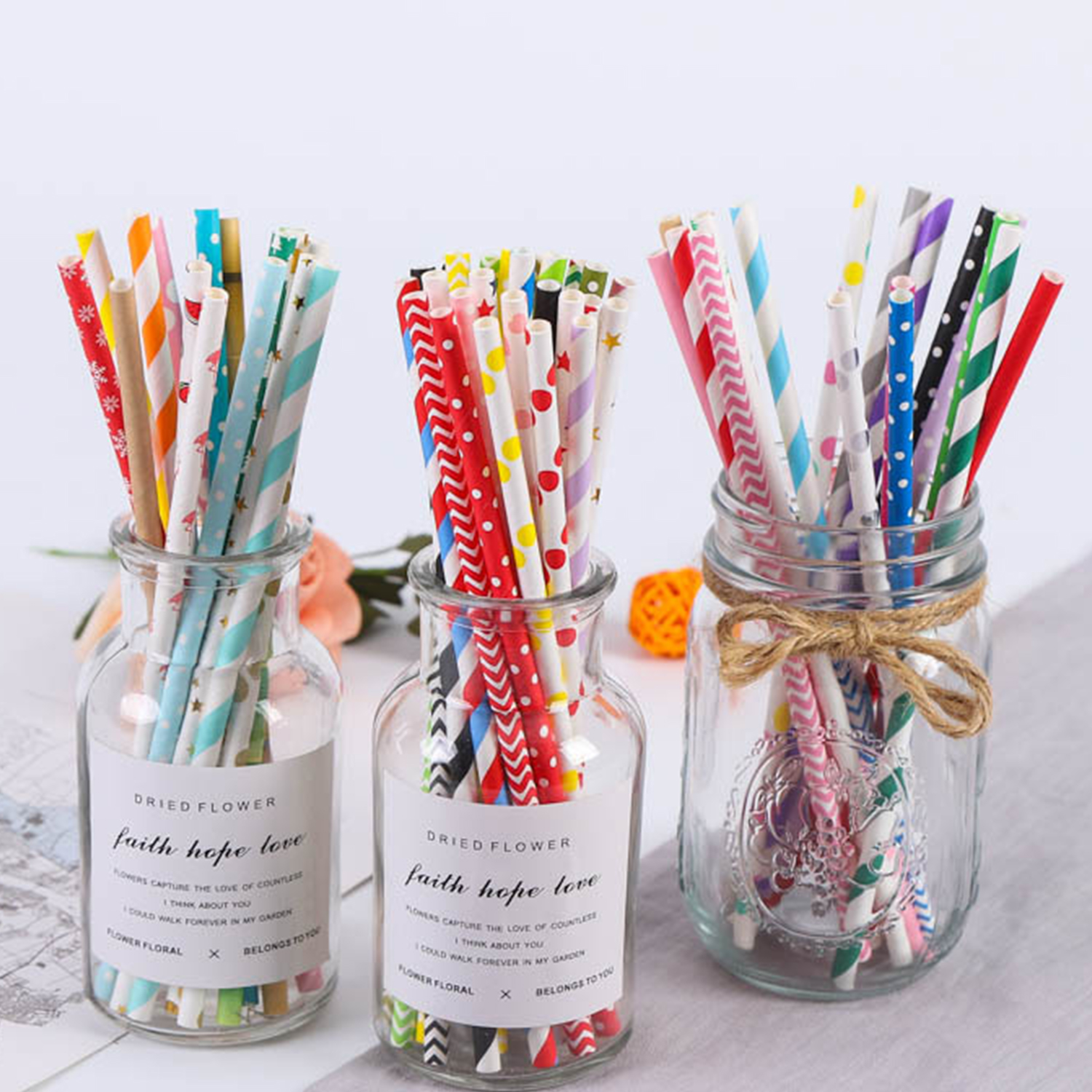 25 Pcs Colorful Disposable Pap - огляд і ціна Paper Straw Color
