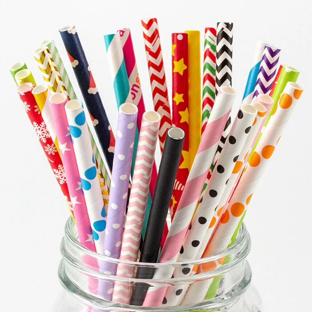 100 Bulk Packed Paper Straws P - огляд і ціна Paper Straw Color