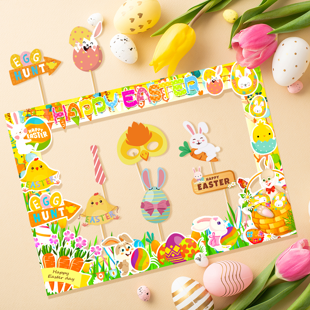 1set Easter Paper Photo Booth  - огляд і ціна Photo Booth Frame