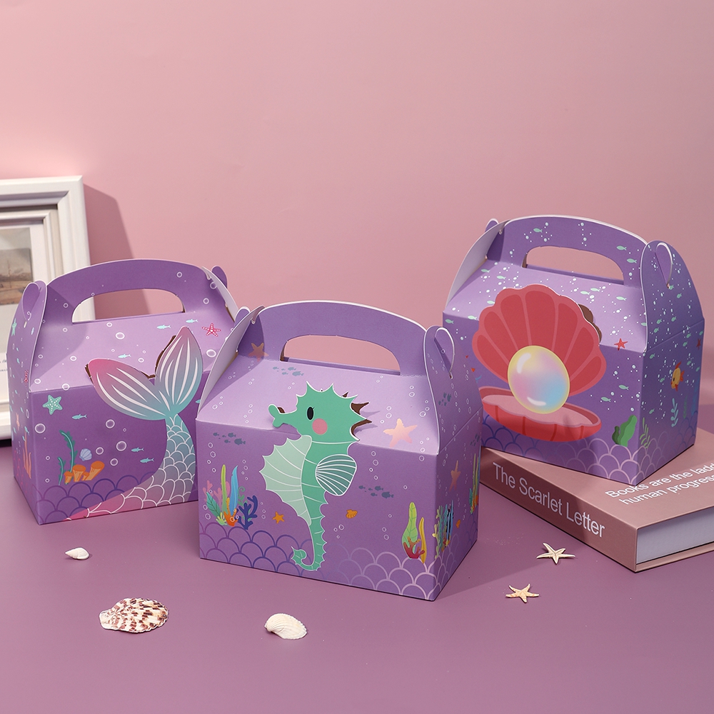 6pcs Mermaid Gift Paper Bags O - огляд і ціна Event Party Box