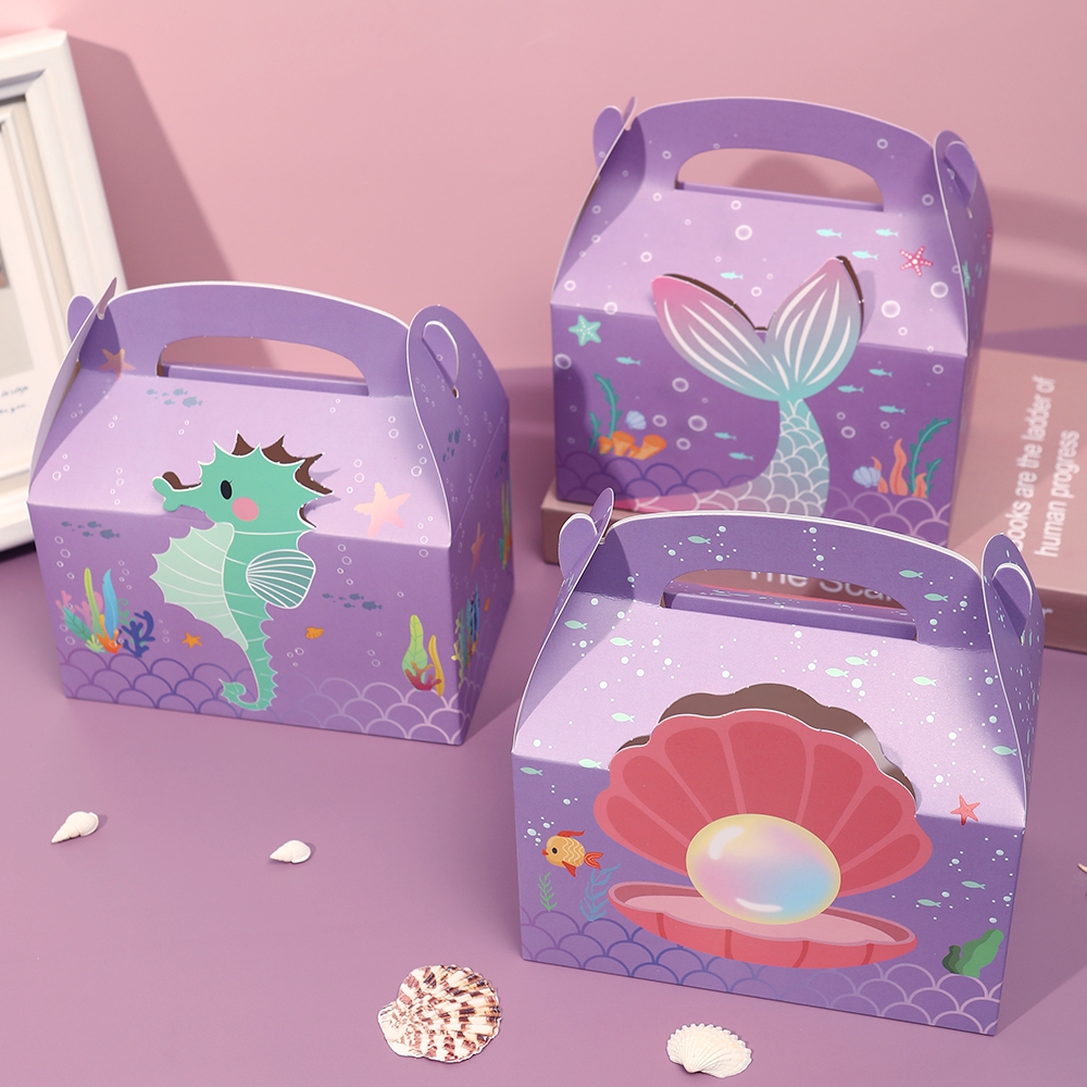 6pcs Mermaid Gift Paper Bags O - огляд і ціна Event Party Box