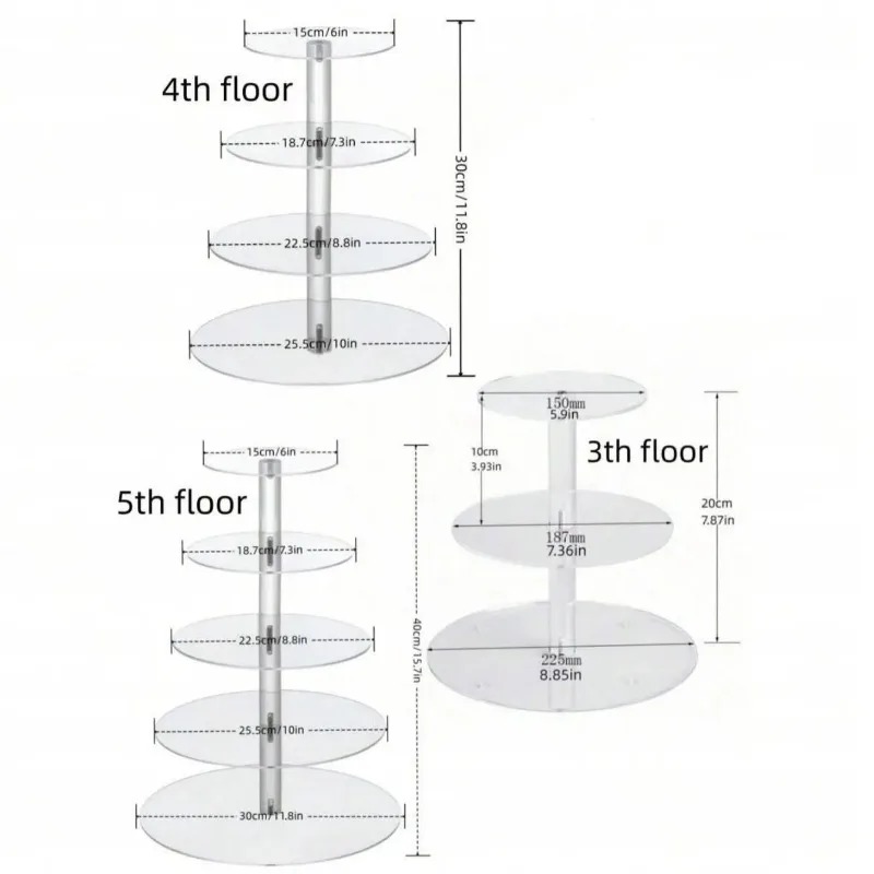 Clear Acrylic 3-5 Tier Cupcake - огляд і ціна Cupcake Stand Tier