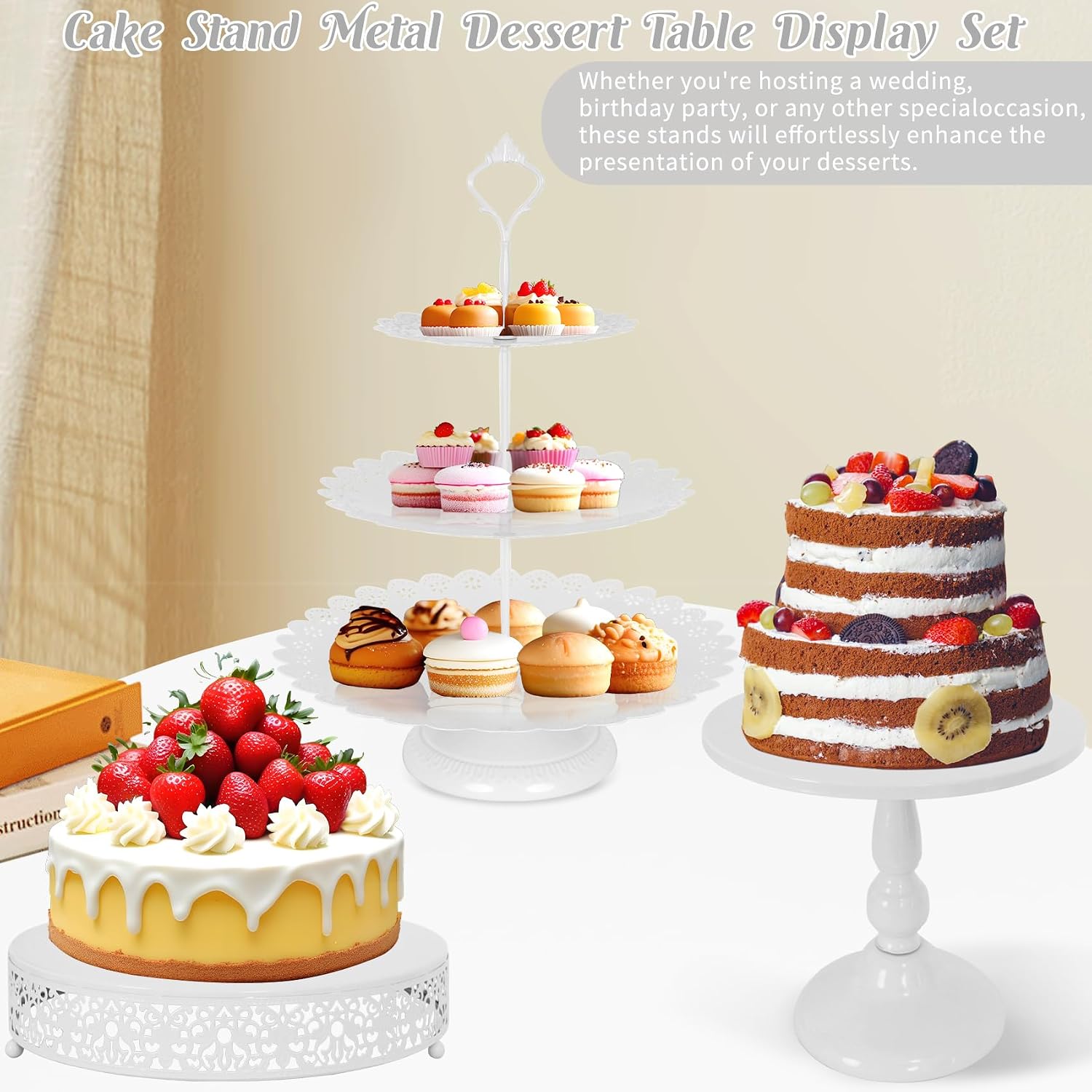 Black Metal Dessert Table Disp - огляд і ціна Cupcake Stand Tier