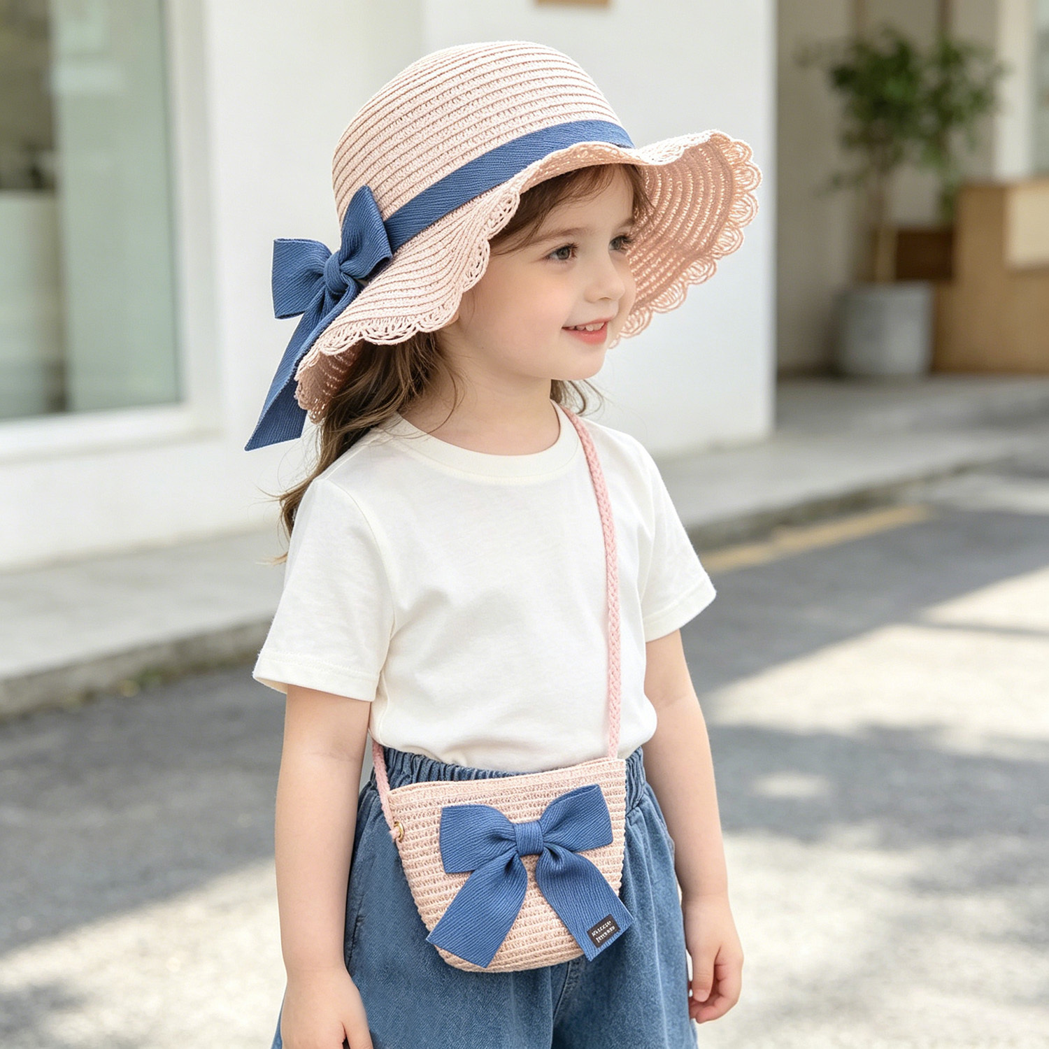 Girls 2pcs Straw Hat Solid Col - огляд і ціна Paper Straw Color