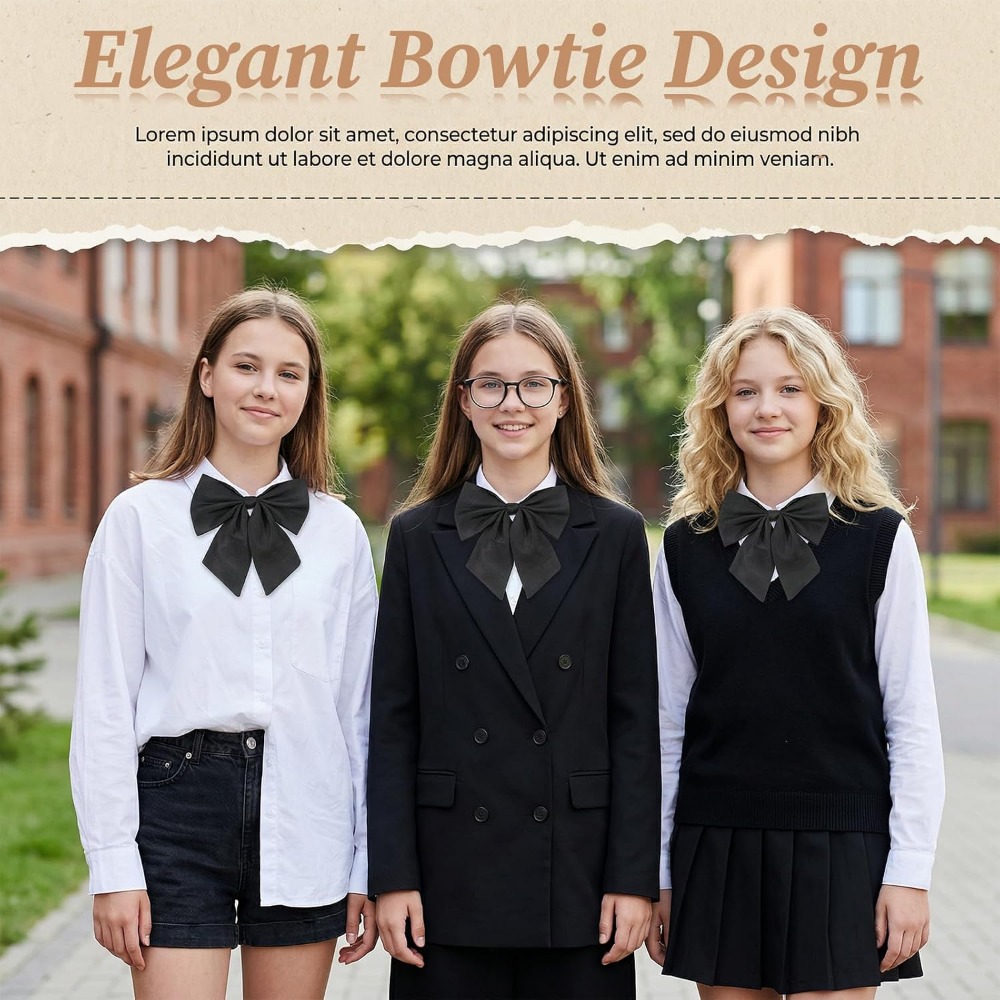 Black Bow Ties for Women, Larg - огляд і ціна Event & Party Supply