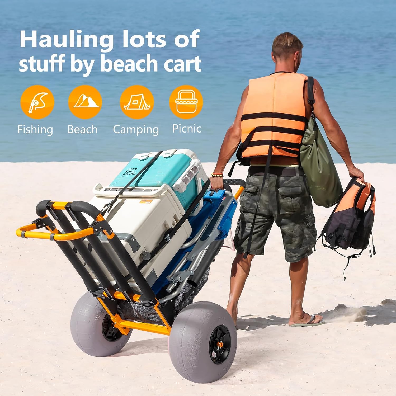 Bonnlo Beach Fishing Cart, Bea - огляд і ціна Balloon Pump Hand