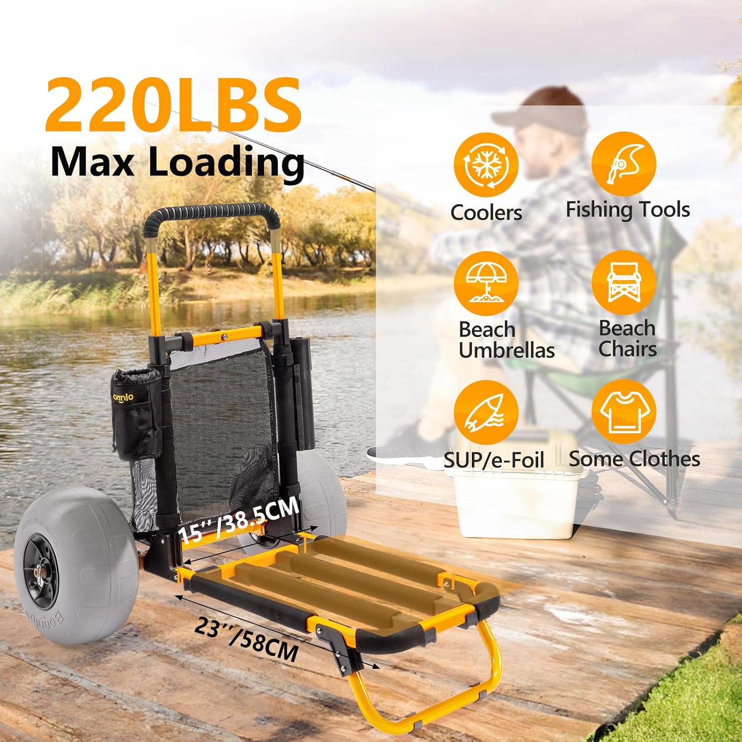 Bonnlo Beach Fishing Cart, Bea - огляд і ціна Balloon Pump Hand