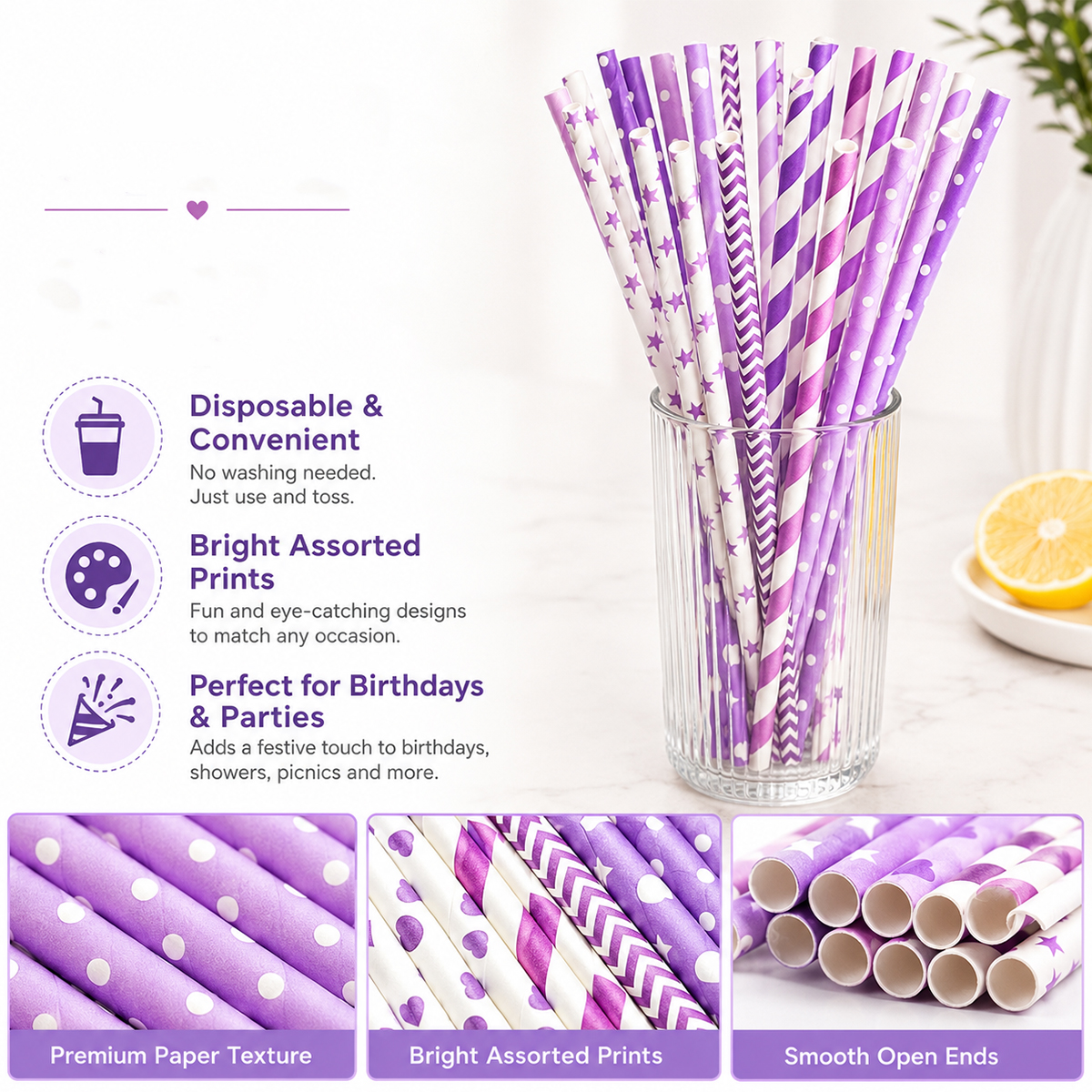 25pcs Colorful Patterned Paper - огляд і ціна Paper Straw Color