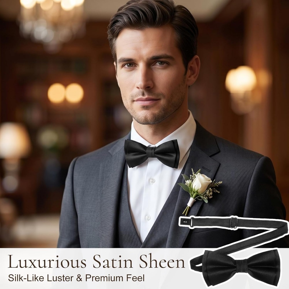 Men's Bow Ties, 2-Pack Solid C - огляд і ціна Event & Party Supply