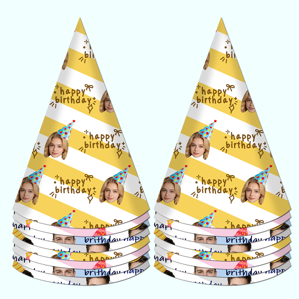 8pcs Custom Text and Photo Fac - огляд і ціна Party Hat Cone