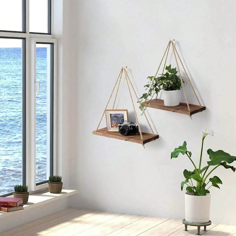 1PC Wooden Swing Hanging Hemp  - огляд і ціна Flower Wall Panel