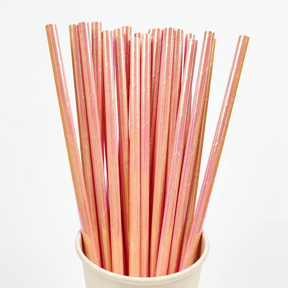 25Pcs Pearlescent Bronzing Pap - огляд і ціна Paper Straw Color