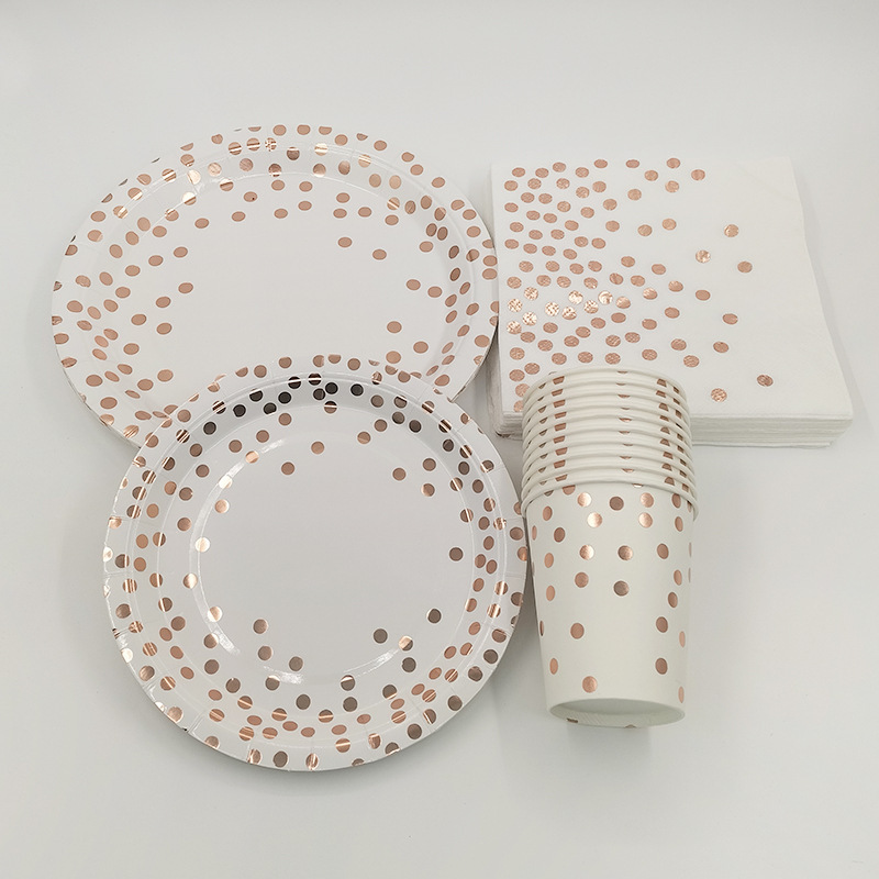 Rose Gold Party Tableware Kit  - огляд і ціна Paper Straw Color