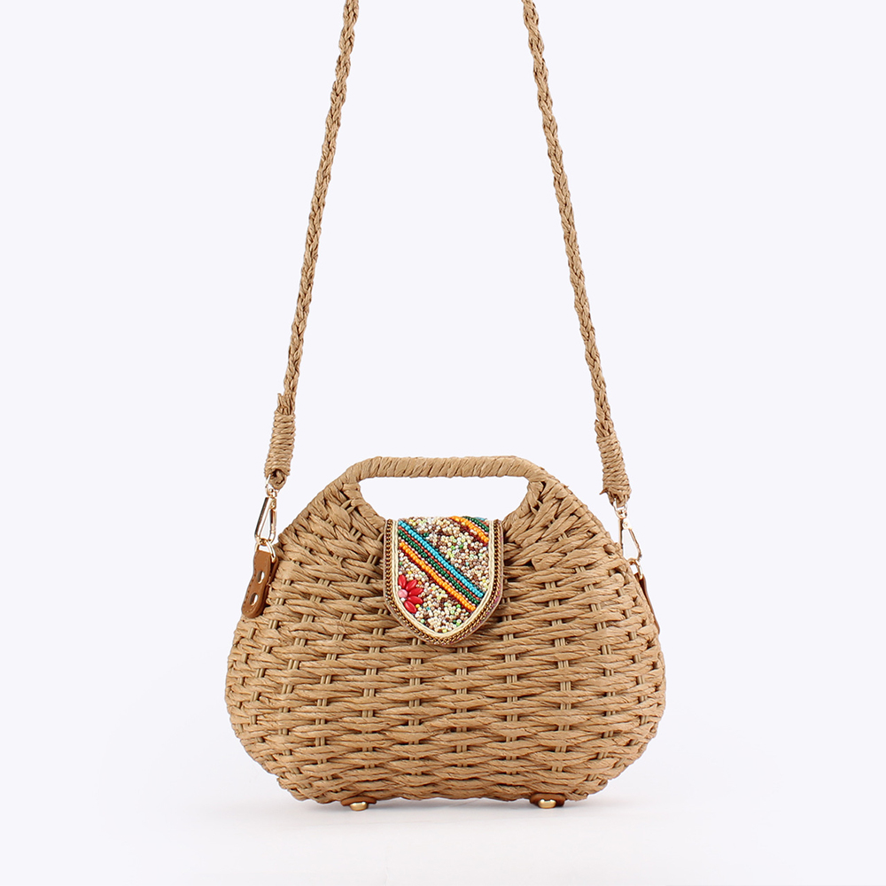 Color Beads Women Handbags Han - огляд і ціна Paper Straw Color