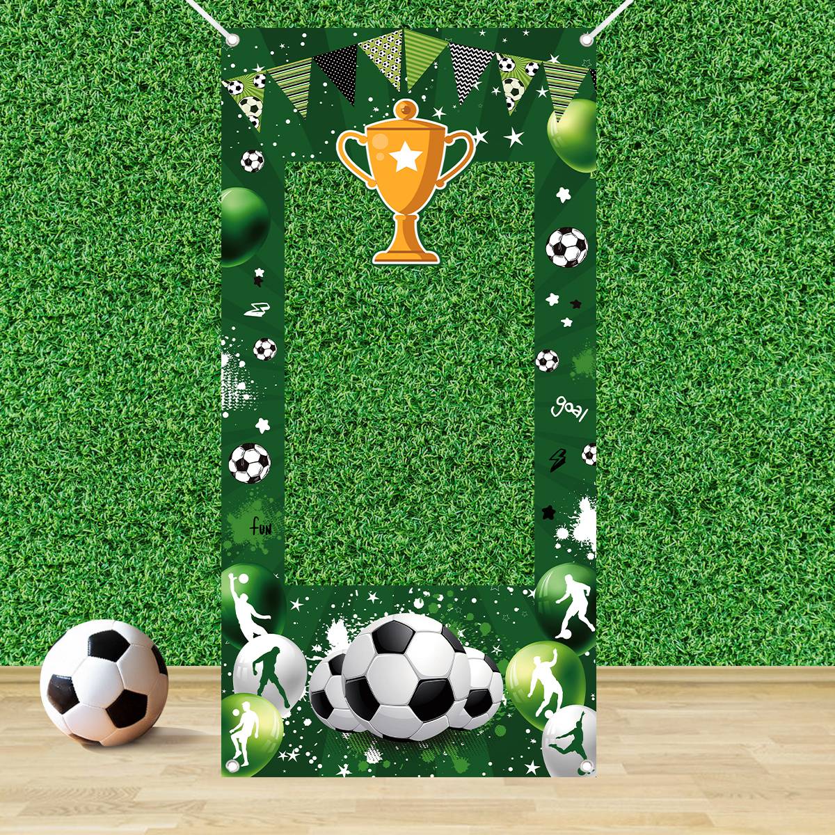 1pc Green Soccer Decorative Ph - огляд і ціна Photo Booth Frame