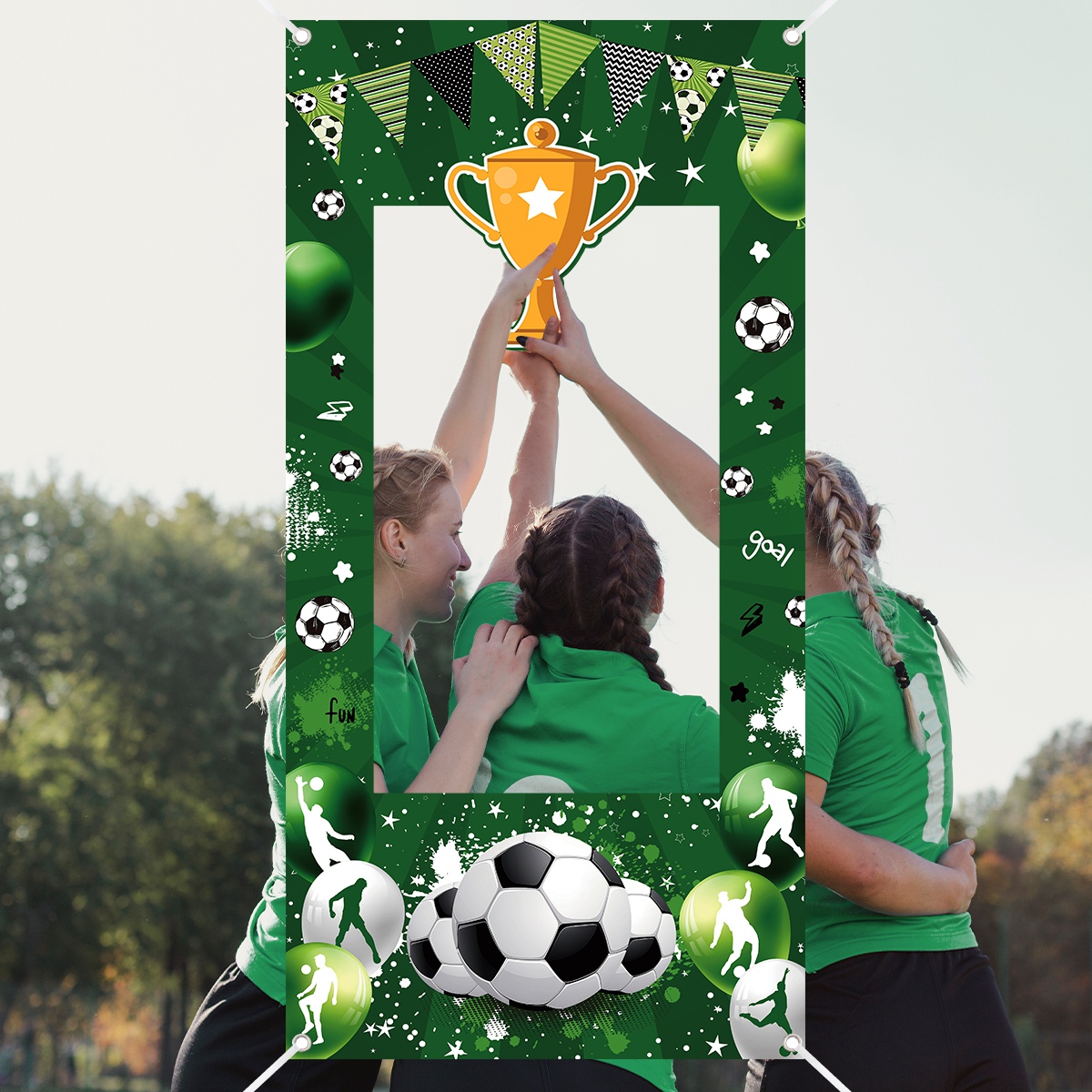 1pc Green Soccer Decorative Ph - огляд і ціна Photo Booth Frame