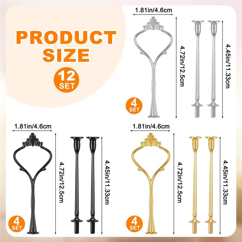 ABVC Hardware Kit 12 Sets 3 Ti - огляд і ціна Cupcake Stand Tier