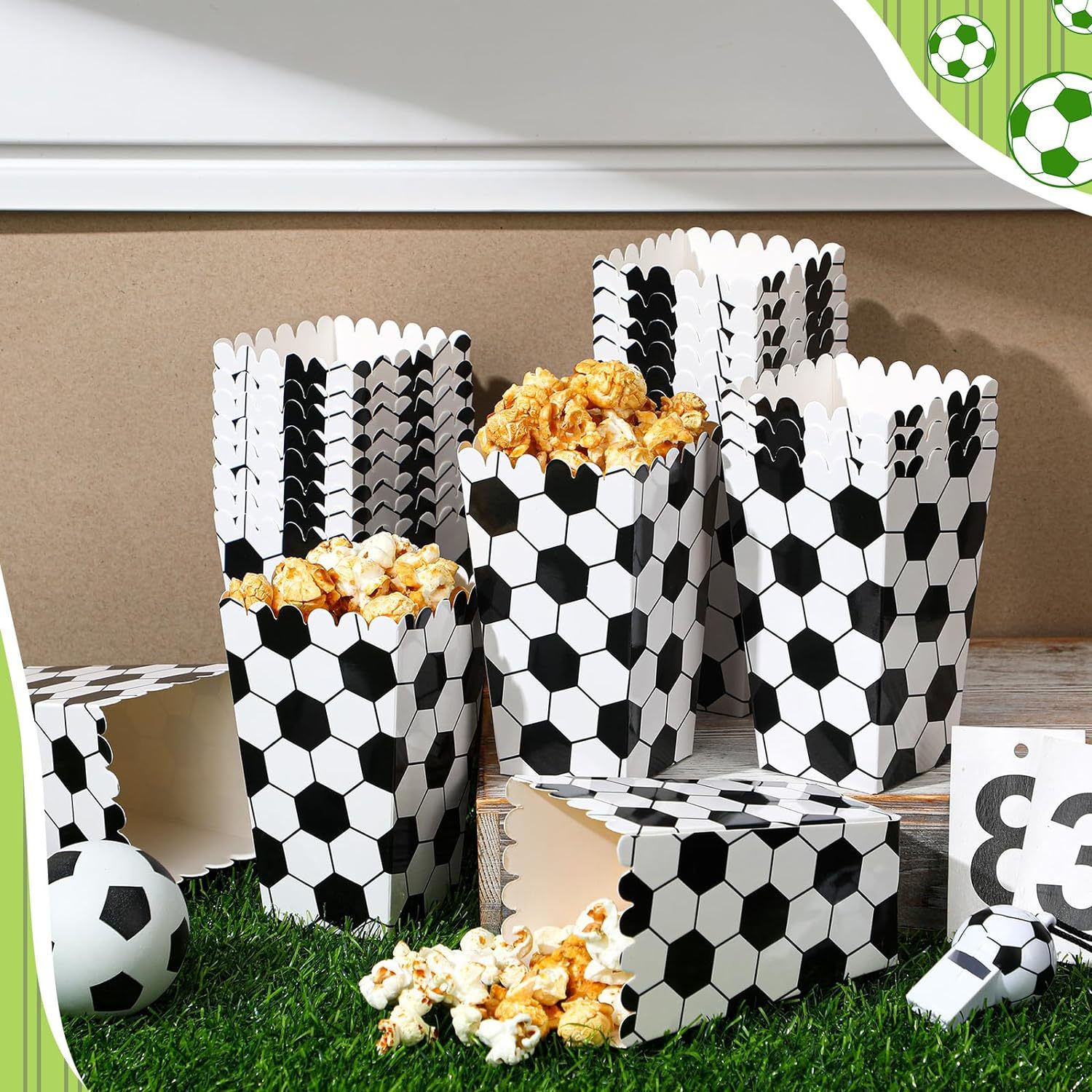 6/18Pcs  Football Popcorn Boxe - огляд і ціна Event Party Box
