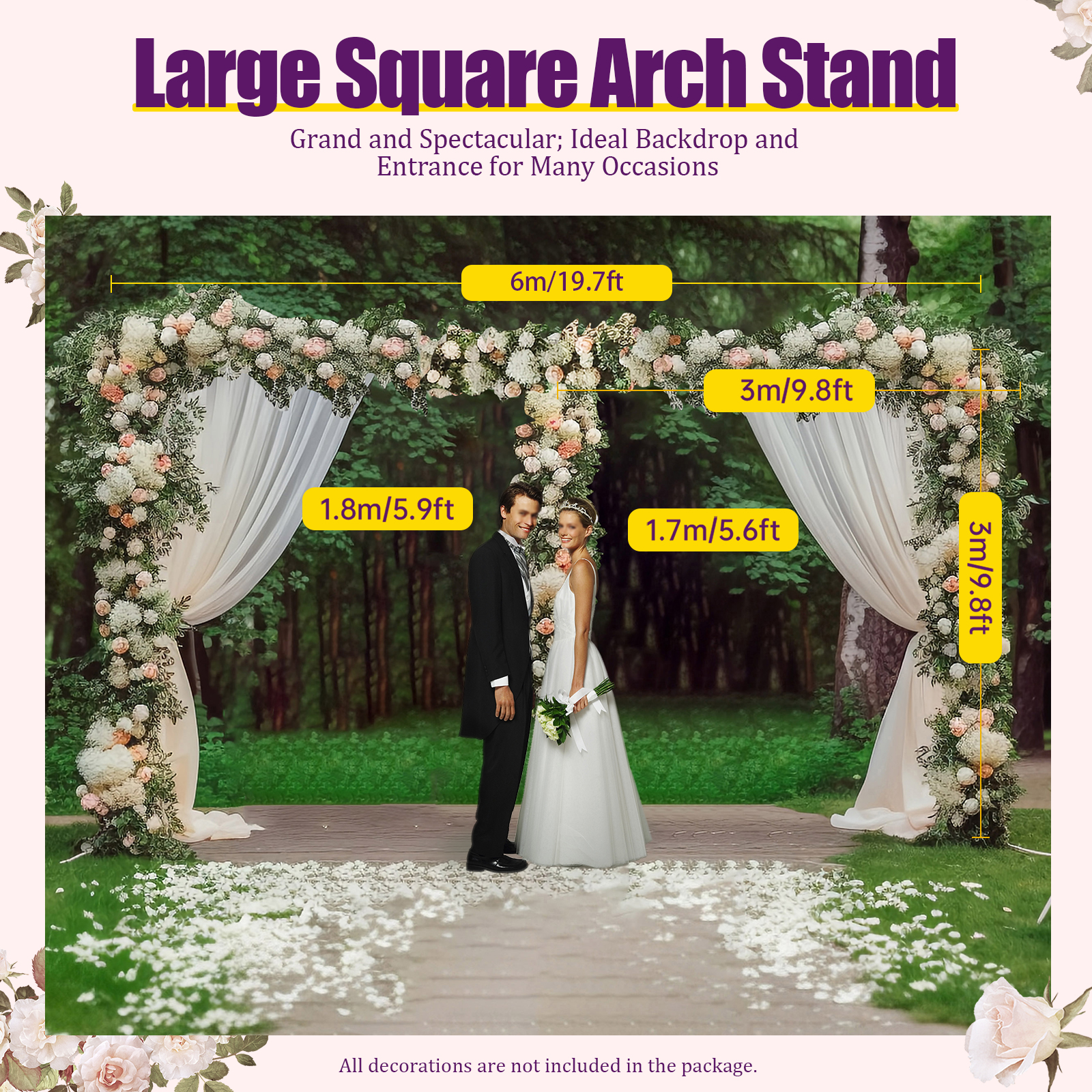 3x6m/10x20ft Metal Wedding Arc - огляд і ціна Photo Booth Frame