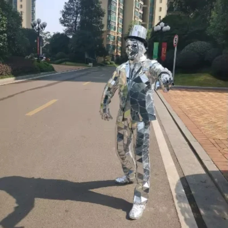 Mirror Man Costume Sliver glas - огляд і ціна Event Party Dj