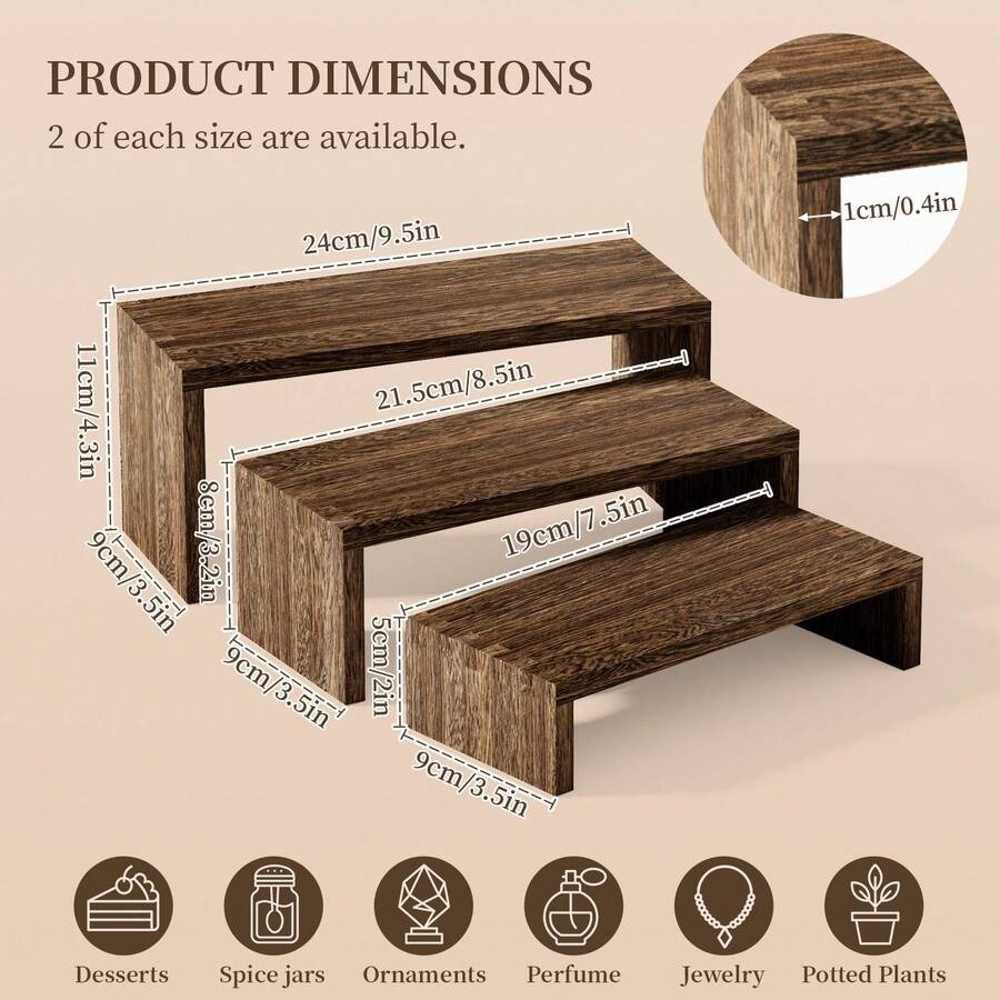 6pcs Display Wood Stand, Woode - огляд і ціна Cupcake Stand Tier