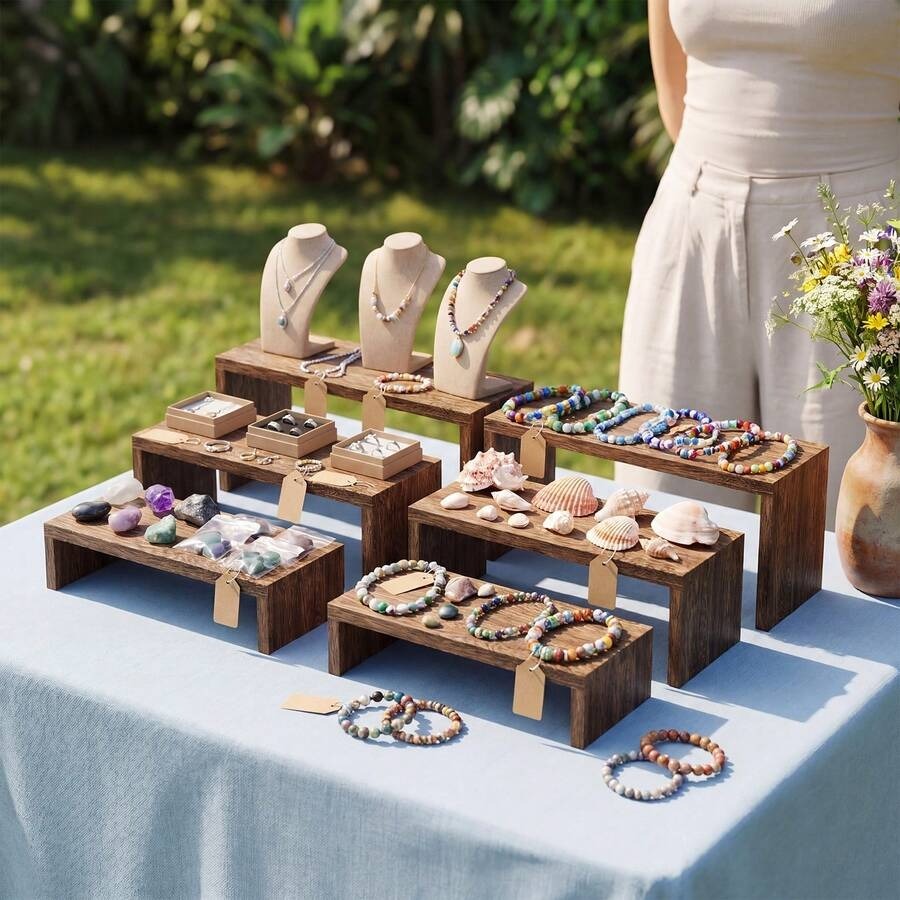 6pcs Display Wood Stand, Woode - огляд і ціна Cupcake Stand Tier