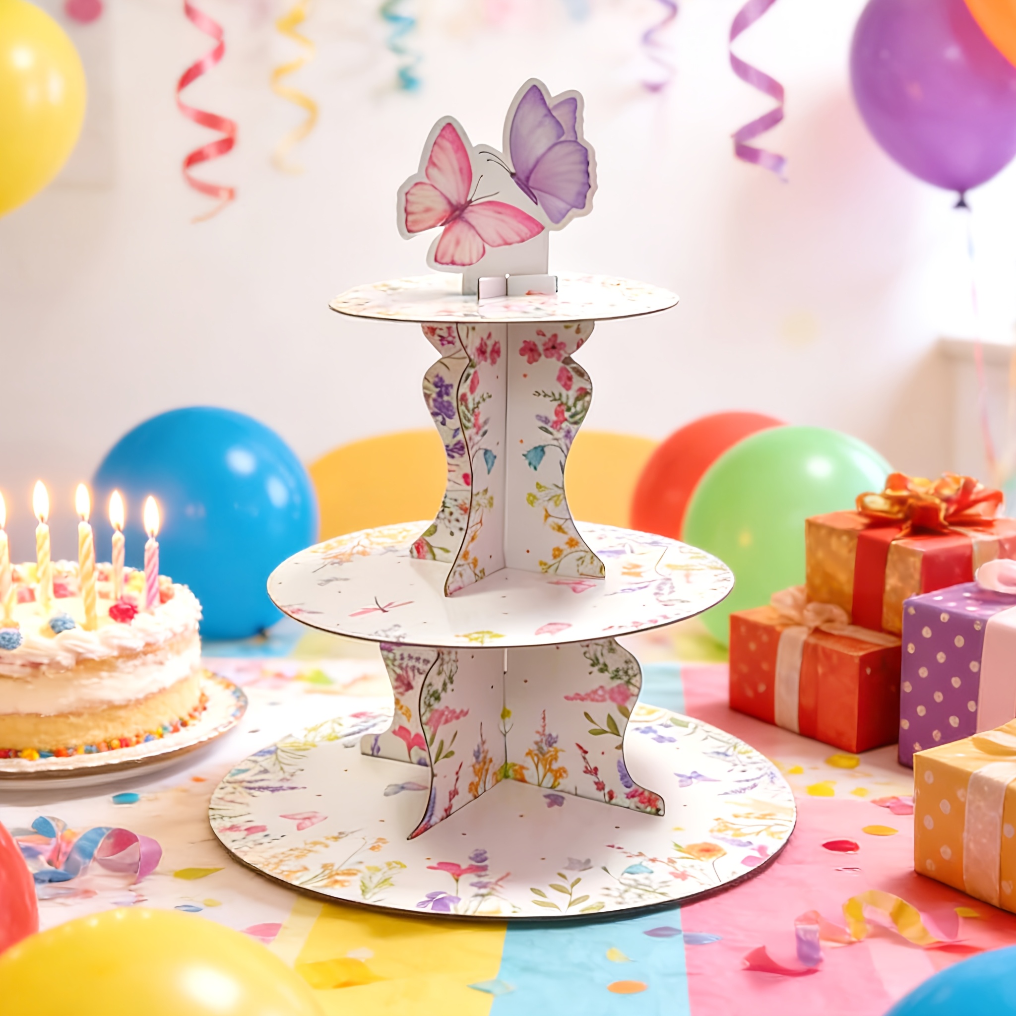 3-Tier Wildflower Butterfly Ca - огляд і ціна Cupcake Stand Tier