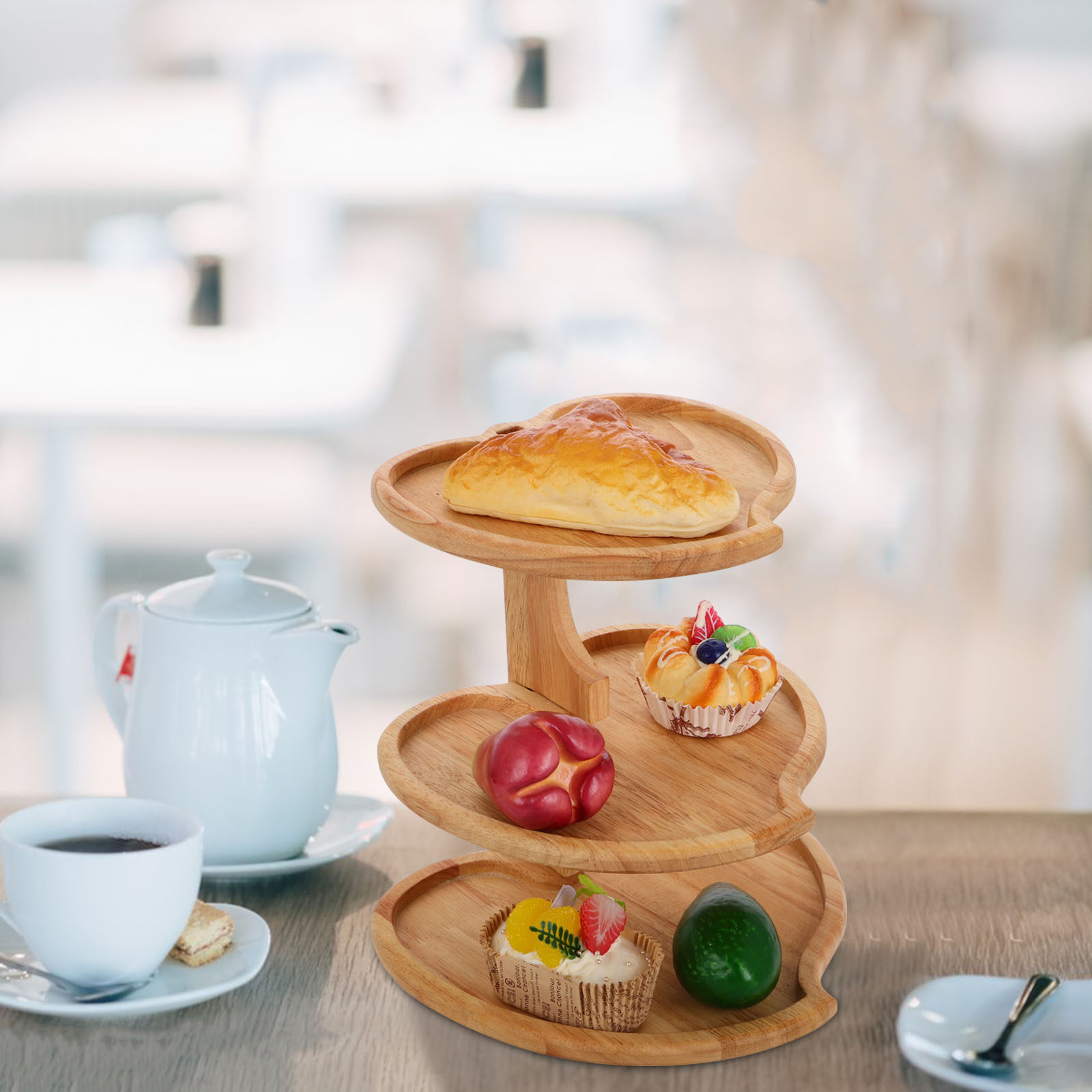 3 Tier Heart Shaped Wood Servi - огляд і ціна Cupcake Stand Tier