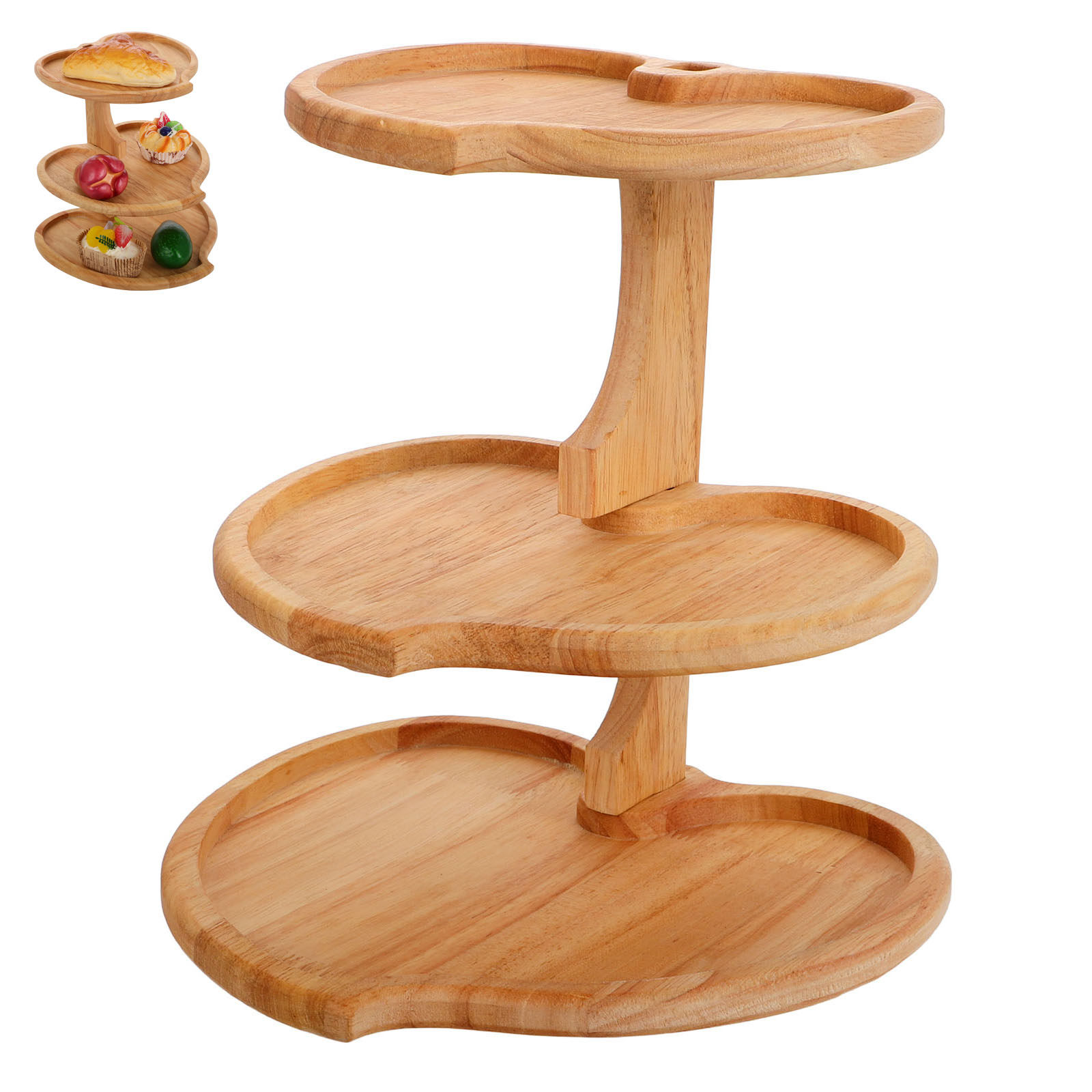 3 Tier Heart Shaped Wood Servi - огляд і ціна Cupcake Stand Tier