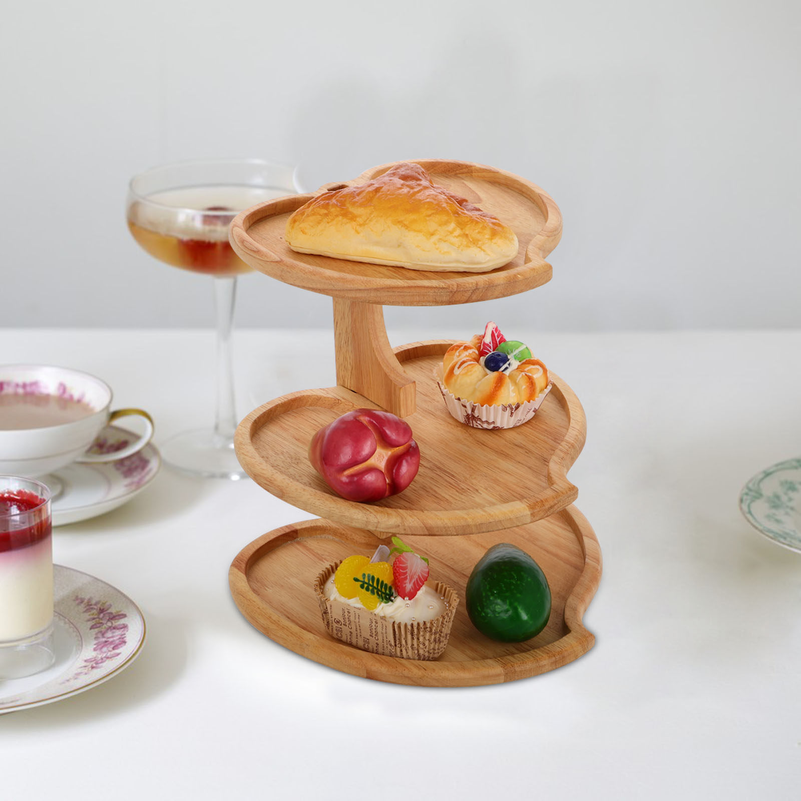 3 Tier Heart Shaped Wood Servi - огляд і ціна Cupcake Stand Tier