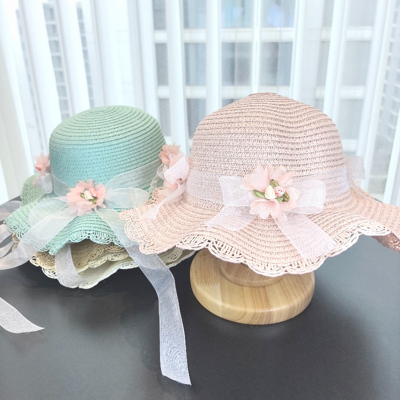 Girls 2pcs Straw Hat Solid Col - огляд і ціна Paper Straw Color