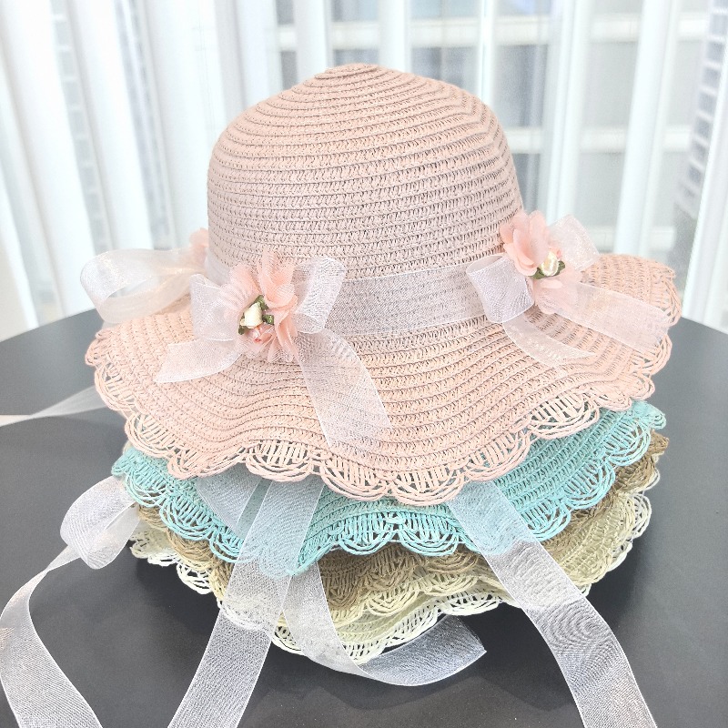 Girls 2pcs Straw Hat Solid Col - огляд і ціна Paper Straw Color