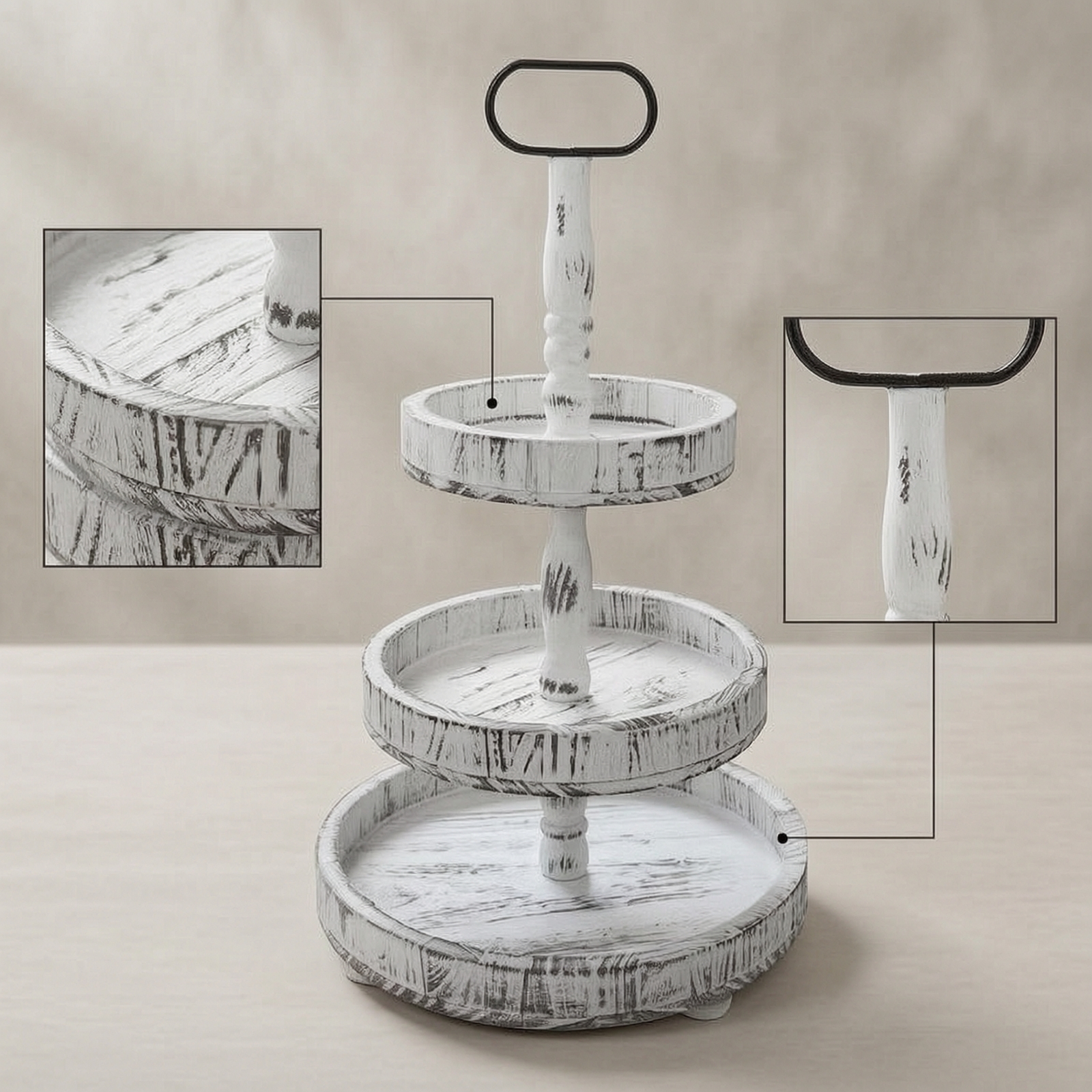3-Tier Dessert Stand Rustic 3- - огляд і ціна Cupcake Stand Tier